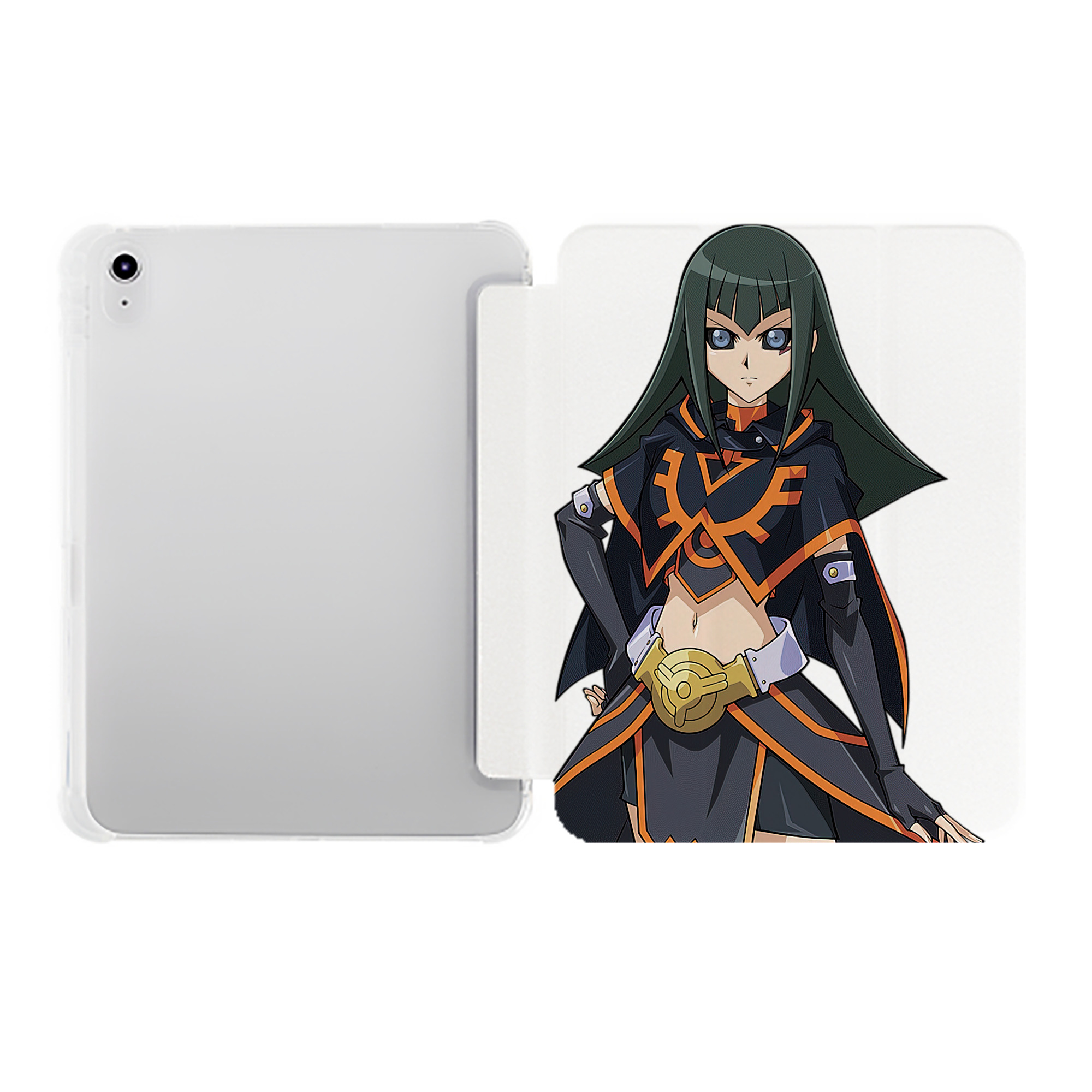（画像用） 遊☆戯☆王 Yu-Gi-Oh! IPad ケース ペン収納付き 三つ折りスタンド PUレザー×シリコン 対応機種9.5/10.5/10.9インチ